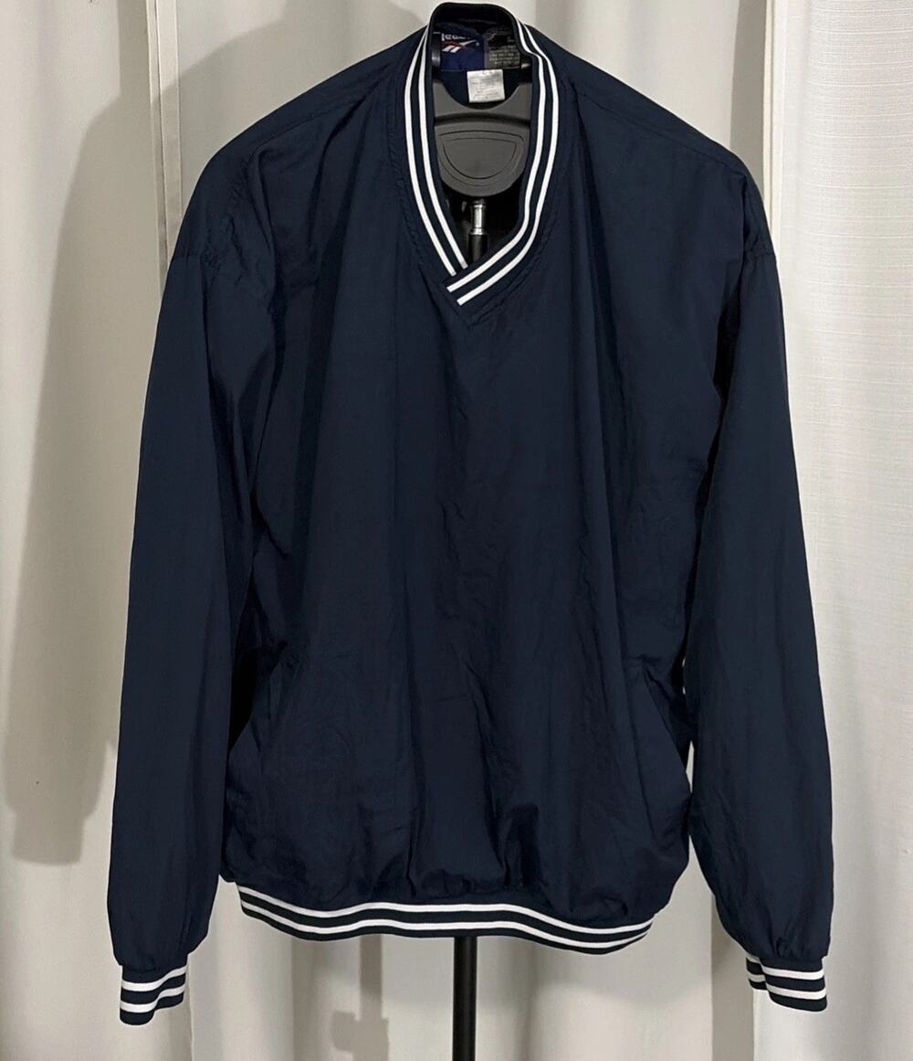 Vintage Reebok Size Large Navy Pullover Jacket